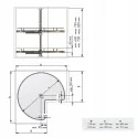 Tourne-Disque De 270 ° Type De Meuble D'Angle De Cuisine En Ligne Compact