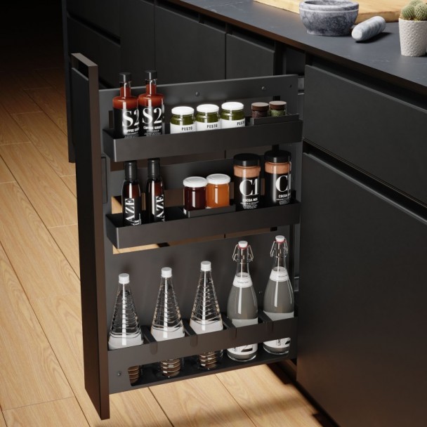 Casier à bouteilles extractible 3 hauteurs semi-fermé Nova Flat latéral