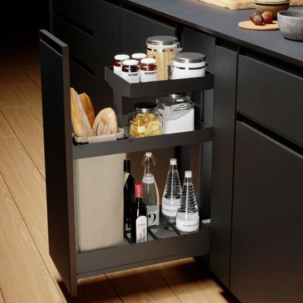 Porte-bouteilles extractible à 3 niveaux Nova Flat Basal pour Cuisine