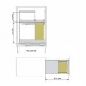 Porte-bouteilles extractible à 3 niveaux Nova Flat Basal pour Cuisine