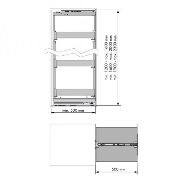 Colonne Extractible Nova Flat pour Cuisine | Menage Confort