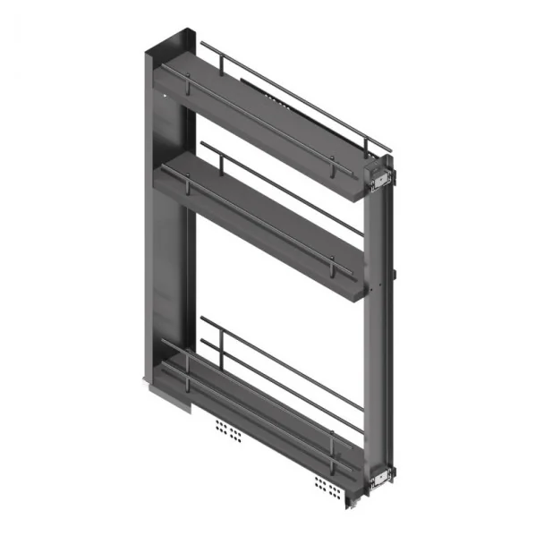 Casier à bouteilles extractible 3 hauteurs anthracite Compact pour cuisine