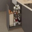 Casier à bouteilles et à pain Anthracite 3 Niveaux Compact pour Cuisine