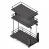 Porte-bouteilles Extractible Anthracite 3 Niveaux Compact Basal