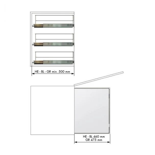 Panier Coulissant Polyvalent Anthracite Compact pour Cuisine