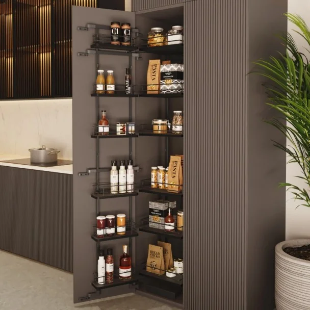 Colonne de garde-manger Anthracite Compact pour Cuisine | Menage Confort