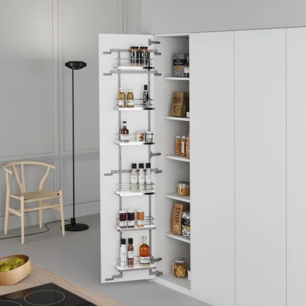 Étagère de Garde-manger Chrome Compact pour Cuisine | Menage Confort
