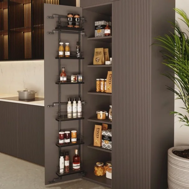 Étagère Garde-Manger Anthracite Compact pour Cuisine | Confort Menage
