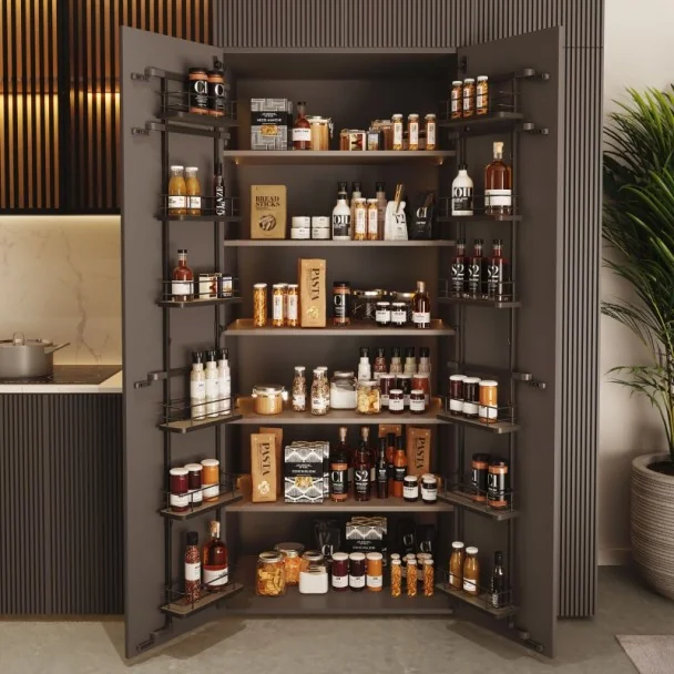 Étagère Garde-Manger Anthracite Compact pour Cuisine | Confort Menage