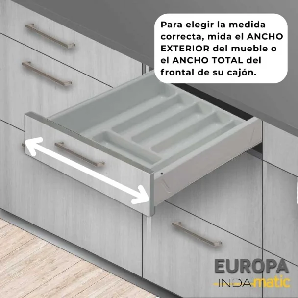 Porte-Couverts PVC Gris pour Tiroir de Cuisine Europe
