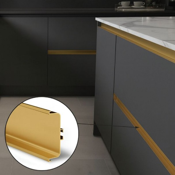 Profil Système Gola Horizontal Intermédiaire Or 8007