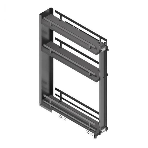 Wine Rack Amovible Anthracite 3 Hauteurs, Les Guides Latéraux Sont À Plat