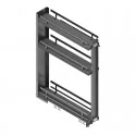 Wine Rack Amovible Anthracite 3 Hauteurs, Les Guides Latéraux Sont À Plat