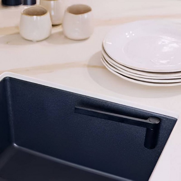 Support à Lavettes Droit Noir