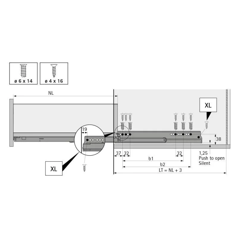 Set Tiroir Avantech You H101/500 Anthracite | Hettich