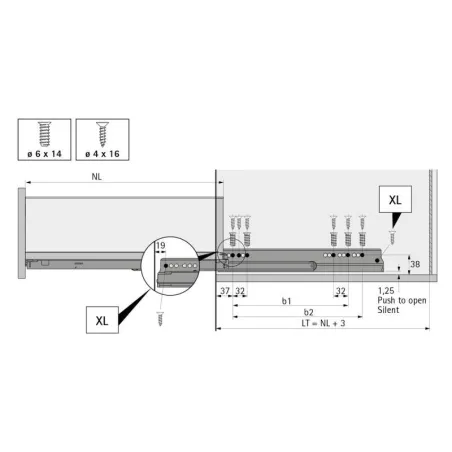 Set Tiroir Avantech You H101/500 Anthracite | Hettich