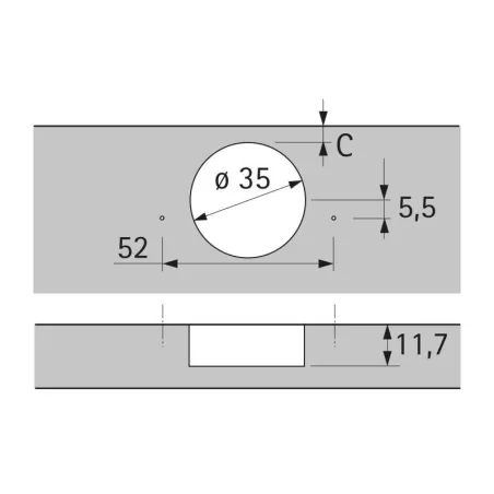 Charnière Sensys 165° Noir Obsidienne 8657i | Hettich 9091767