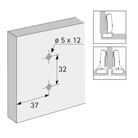 Base de Charnière Sensys Excentrique Noir Obsidian