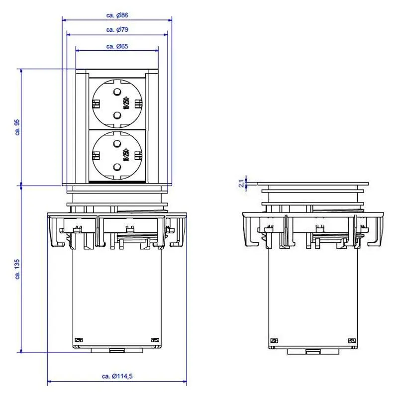 Tour Rétractable Elevator Noire pour Plan de Travail Cuisine | Bachmann