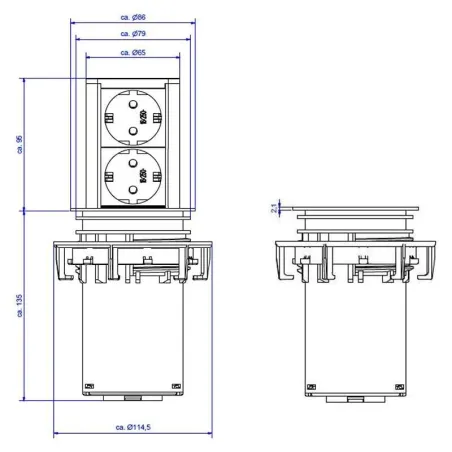 Tour Rétractable Elevator Noire pour Plan de Travail Cuisine | Bachmann
