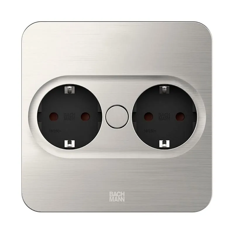 Prise Encastrable TWIST 2 Rectangulaire Inox | Bachmann 946005