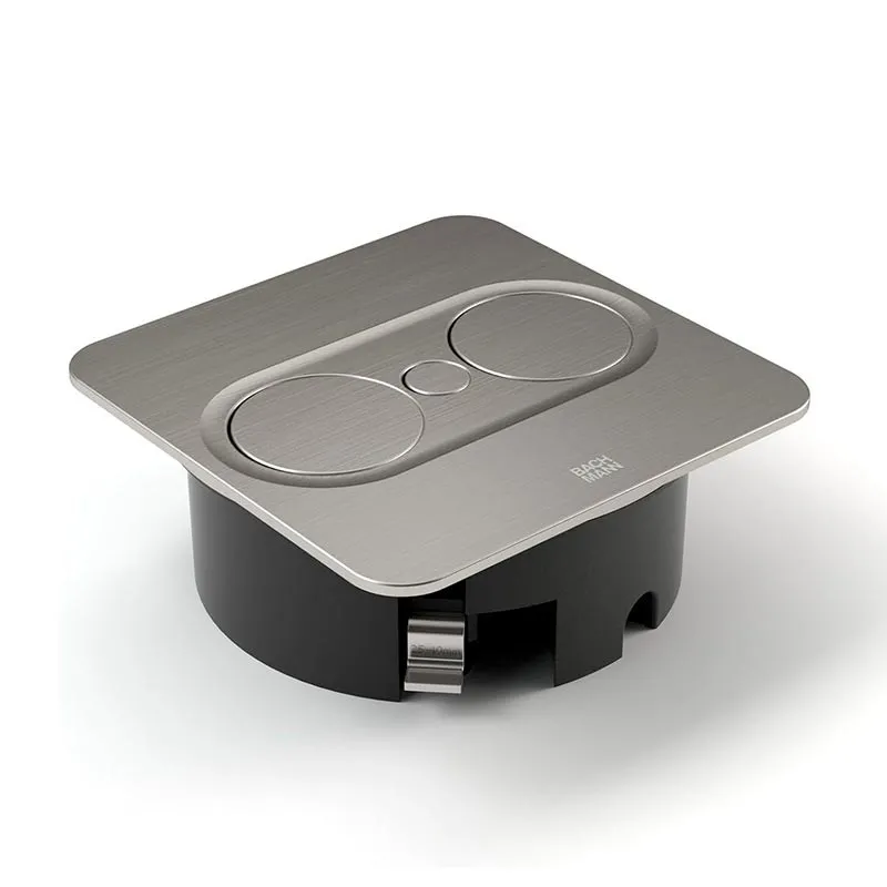Prise Encastrable TWIST 2 Rectangulaire Inox | Bachmann 946005