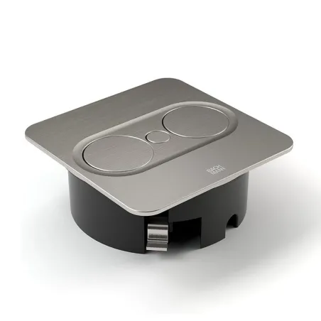 Prise Encastrable TWIST 2 Rectangulaire Inox | Bachmann 946005