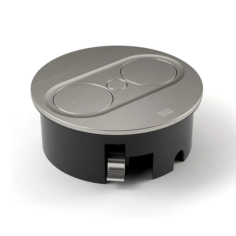 Prise Encastrable TWIST 2 Ronde Inox | Bachmann 946004