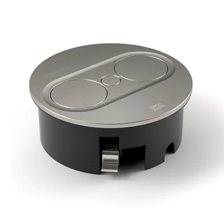 Prise Encastrable TWIST 2 Ronde Inox | Bachmann 946004