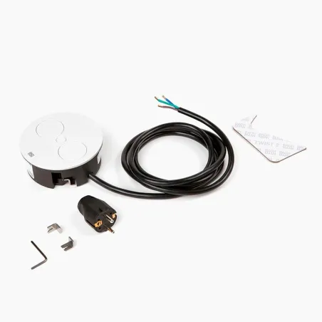 Prise Encastrable TWIST 2 Ronde Blanche | Bachmann 946204