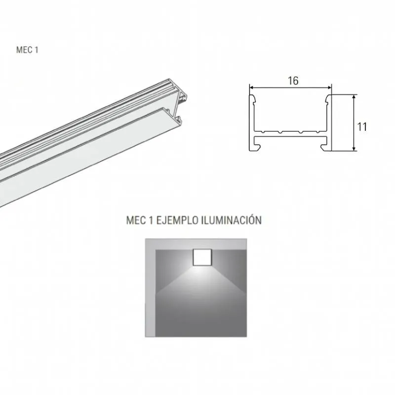 Profil Rectiligne Lumière LED Mec 1 pour Cuisine | L&S