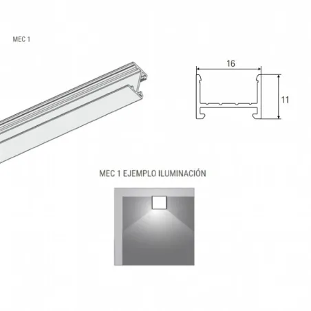Profil Rectiligne Lumière LED Mec 1 pour Cuisine | L&S