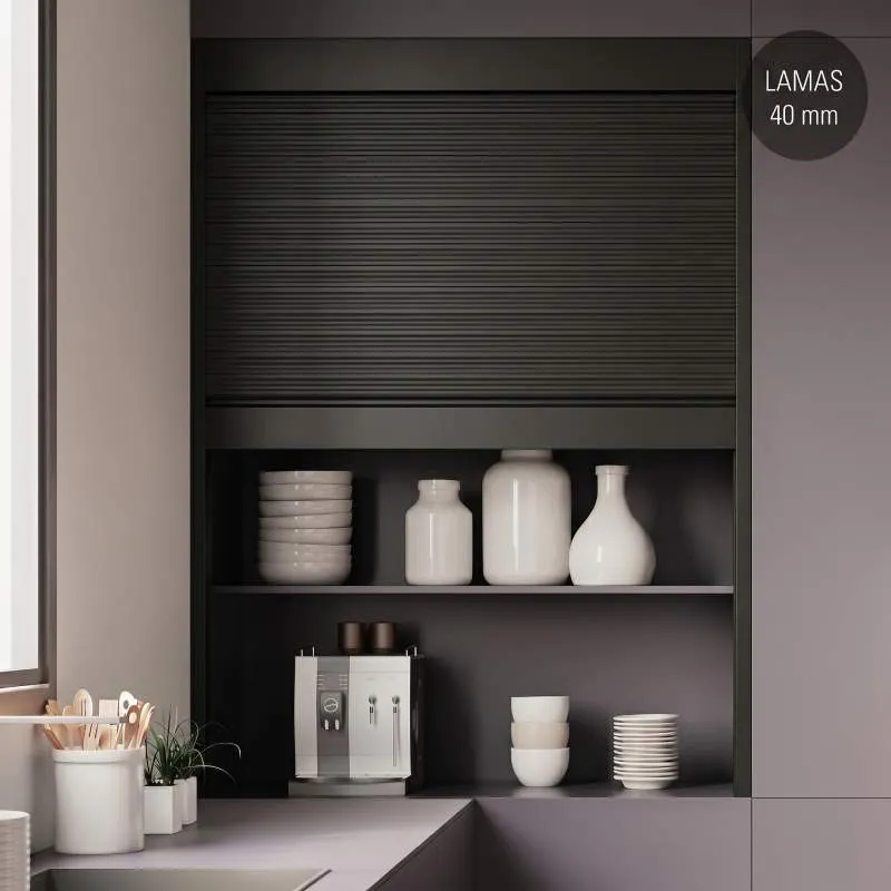Kit Store Aluminium Box Milano Noir Mat Lame 40 pour Cuisine