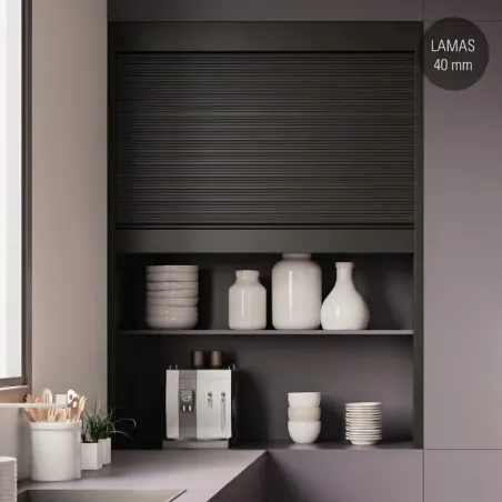 Kit Store Aluminium Box Milano Noir Mat Lame 40 pour Cuisine