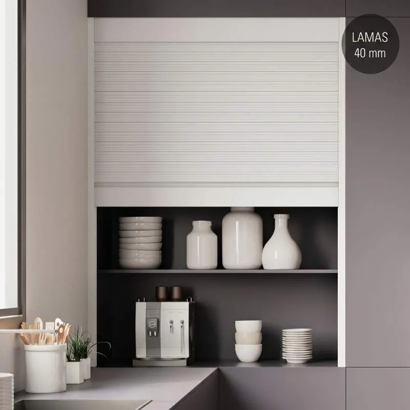 Kit Store Aluminium Box Milano Blanc Mat Lame 40 pour Cuisine