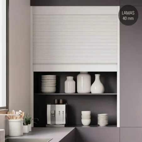 Kit Store Aluminium Box Milano Blanc Mat Lame 40 pour Cuisine