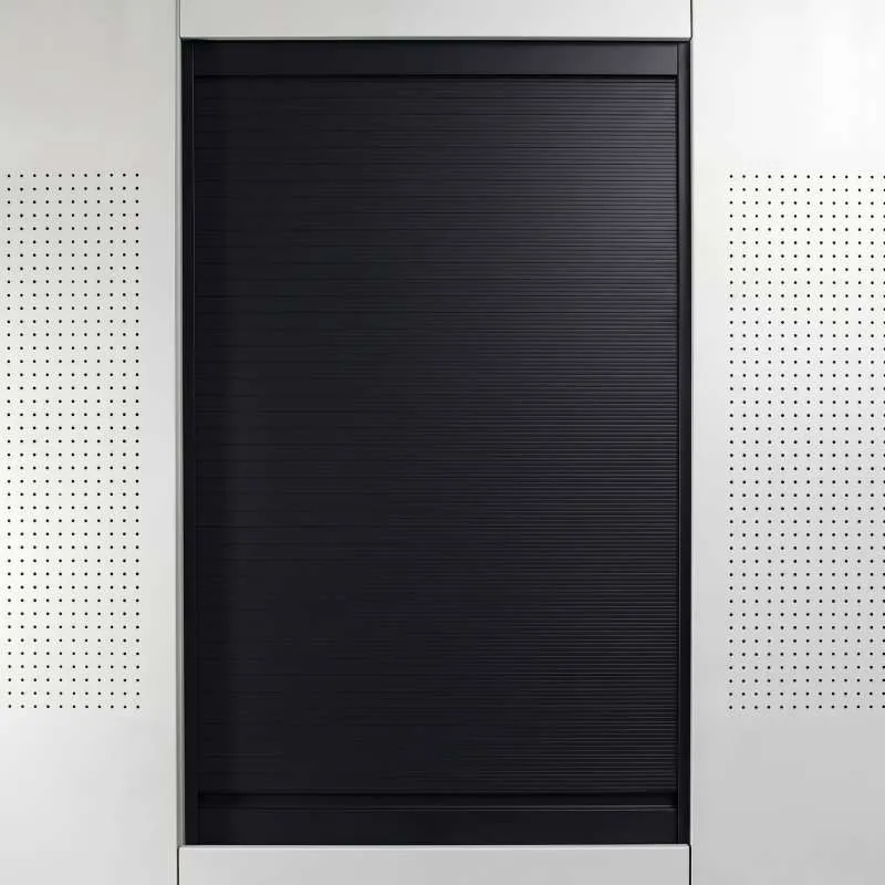 Kit Store en Aluminium Box Milano Noir Mat Lamelle 25 pour Cuisine