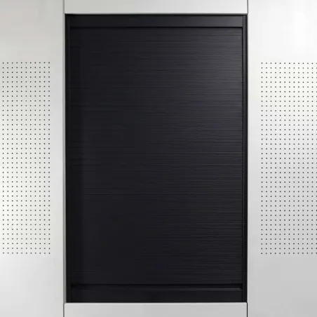 Kit Store en Aluminium Box Milano Noir Mat Lamelle 25 pour Cuisine
