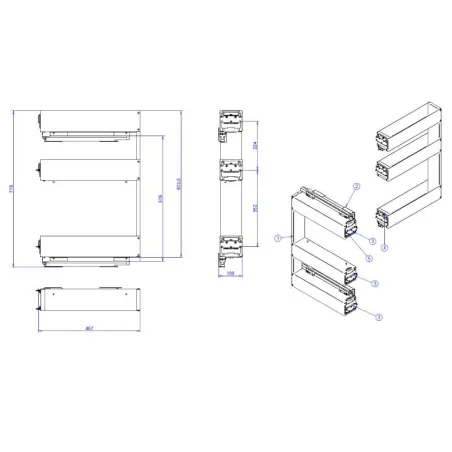 Range-bouteilles Coulissant 3 Niveaux Guides Grass Nova Pro | Vibo