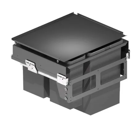 Poubelles Recyclage 2x24 + 2x8L avec Système de Guides pour Cuisine