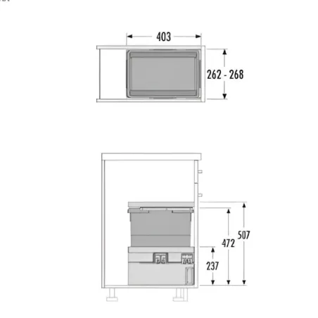 Poubelle Sous Évier CARGO SYNCHRO / Cucine Oggi HA 3608-63