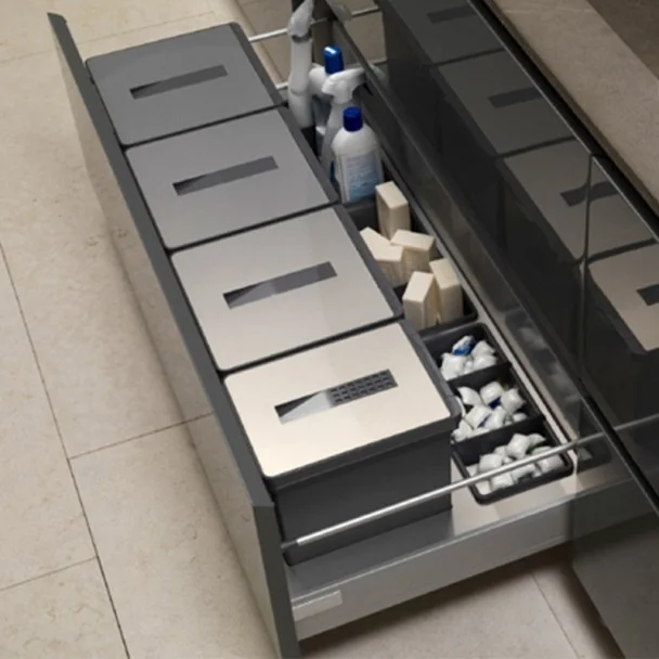 Bacs de recyclage des déchets en acier Inoxydable pour tiroir de Cuisine