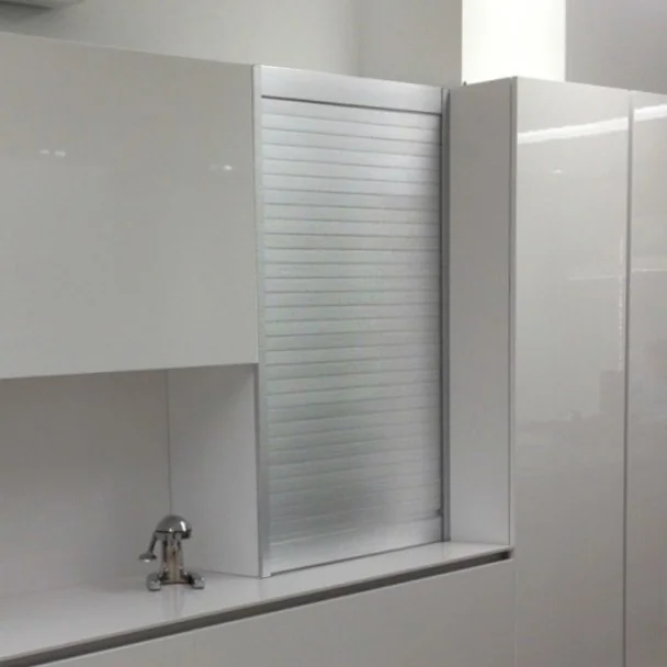 Kit Volet Roulant Aluminium Inox pour Meubles de Cuisine
