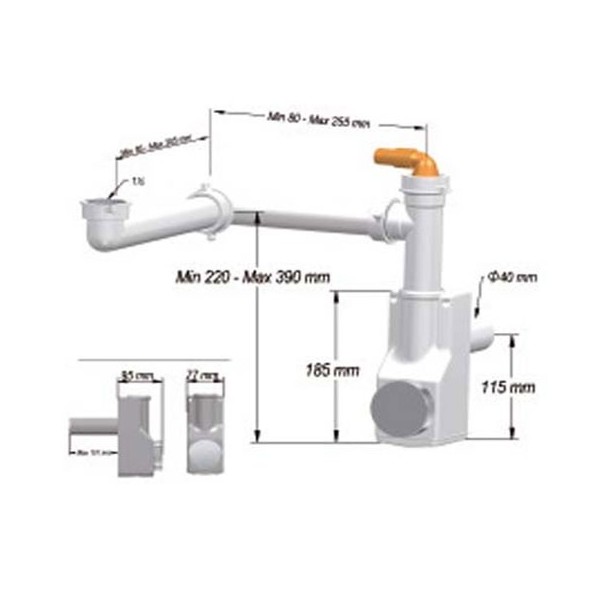 Siphon d'économiser de l'Espace 1-en route vers l'Évier
