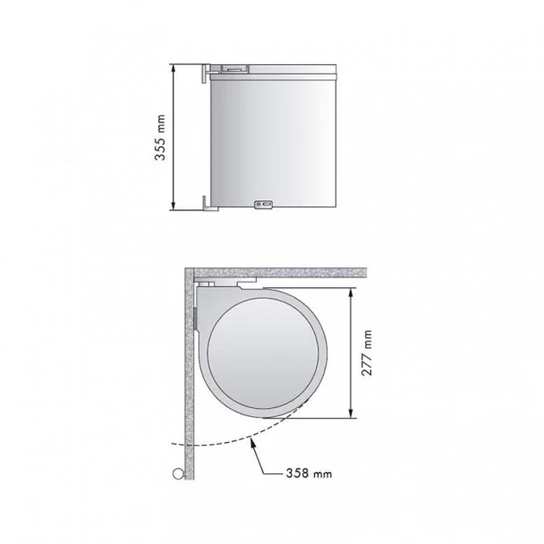 Cube Corbeille Ronde Blanche 13 L