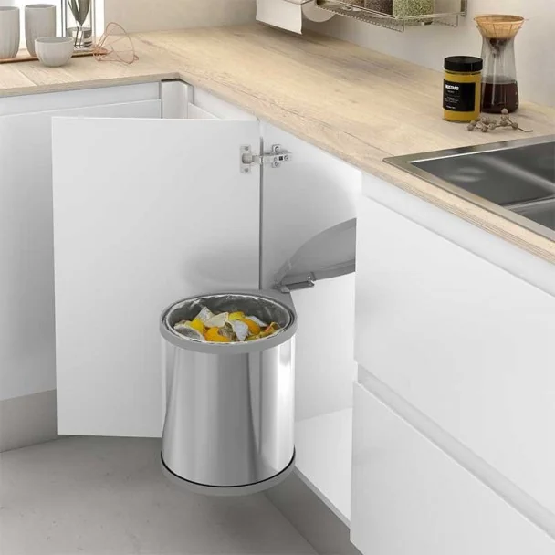 Cube Corbeille Ronde En Acier Inoxydable 13 L