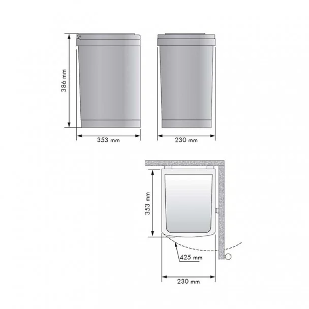 Cube Corbeille Rectangulaire En Acier Inoxydable 21 L