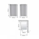 Cube Corbeille Rectangulaire En Acier Inoxydable 21 L