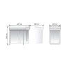 Cube Corbeille Eco-Friendly Rectangulaire 14 + 14 L