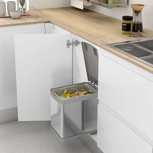 Cube Corbeille Eco-Friendly En Acier Inoxydable Rectangulaire-16 L